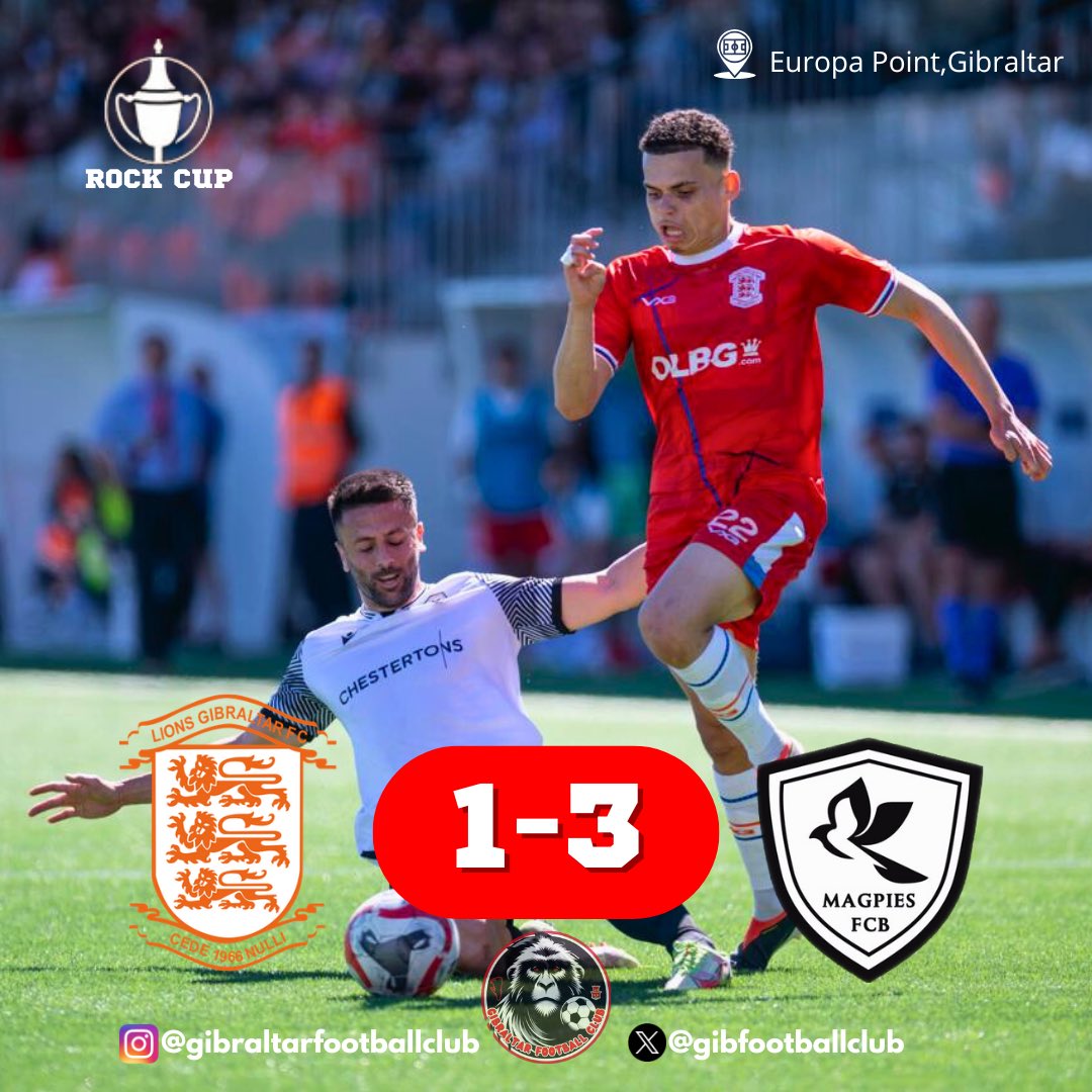 Rock Cup Gibraltar 🏆🇬🇮 🐧

⚪️⚫️ <a href="/BrunosMagpies/">FCB Magpies</a> wins the Rock Cup title by beating Lions Gibraltar 3-1. The Urracas will go to the preliminary phase of the Conference League. 🇪🇺

Congratulations Magpies!! for the title and for the qualification for Europa. #rockcupgibraltar #GIB