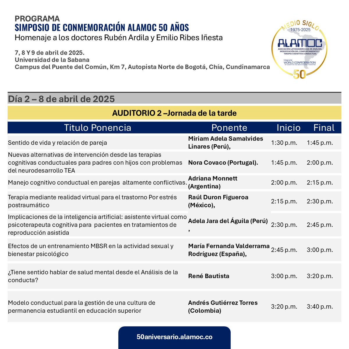 Alamocco's tweet photo. 🧩 También el 8 de abril, Auditorio 2 presenta:
🧠 Adicciones, educación, relaciones de pareja, IA, cultura institucional y más.
🌍 Participan expertos de Perú, Brasil, Ecuador, España, Portugal, Colombia y México. https://t.co/yGljTbYDc2