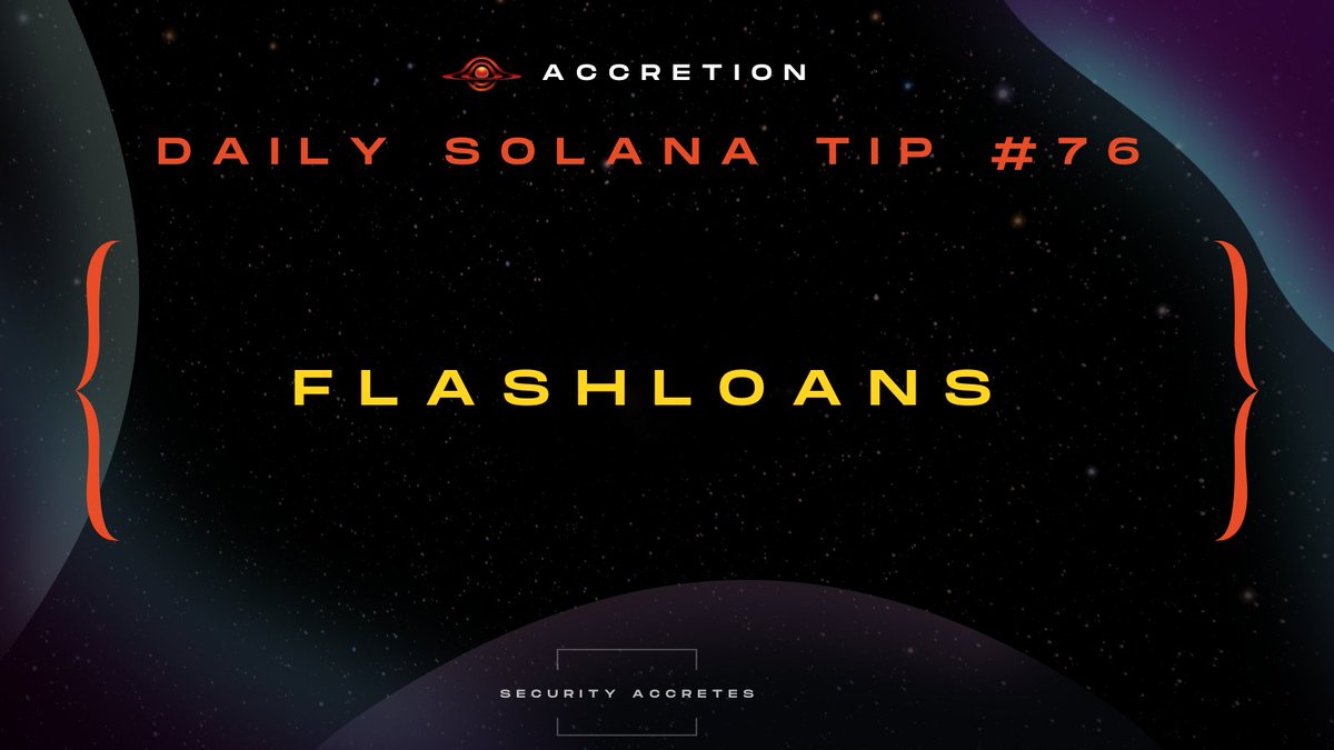 Daily Solana Tip 76

Flashloans are a very powerful primitive unique to DeFi - borrow unlimited amounts of money without any collateral, but you have to pay it back in the same transaction. (Ok the money is limited to whatever the protocol has and is willing to give you, but it's