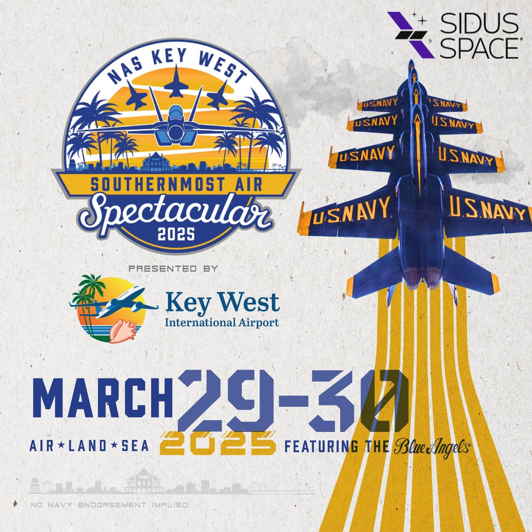 Sidus Space (@sidusspace) on Twitter photo Sidus Space is proud to support the NAS Key West Southernmost Air Spectacular 2025! As a leader in space and defense, we celebrate aviation, technology, and those who serve. 
#SidusSpace #FlyNavy #KeyWestAirShow #SouthernmostAirSpectacular #AirShow2025 Sidus Space is proud to support the NAS Key West Southernmost Air Spectacular 2025! As a leader in space and defense, we celebrate aviation, technology, and those who serve. 
#SidusSpace #FlyNavy #KeyWestAirShow #SouthernmostAirSpectacular #AirShow2025