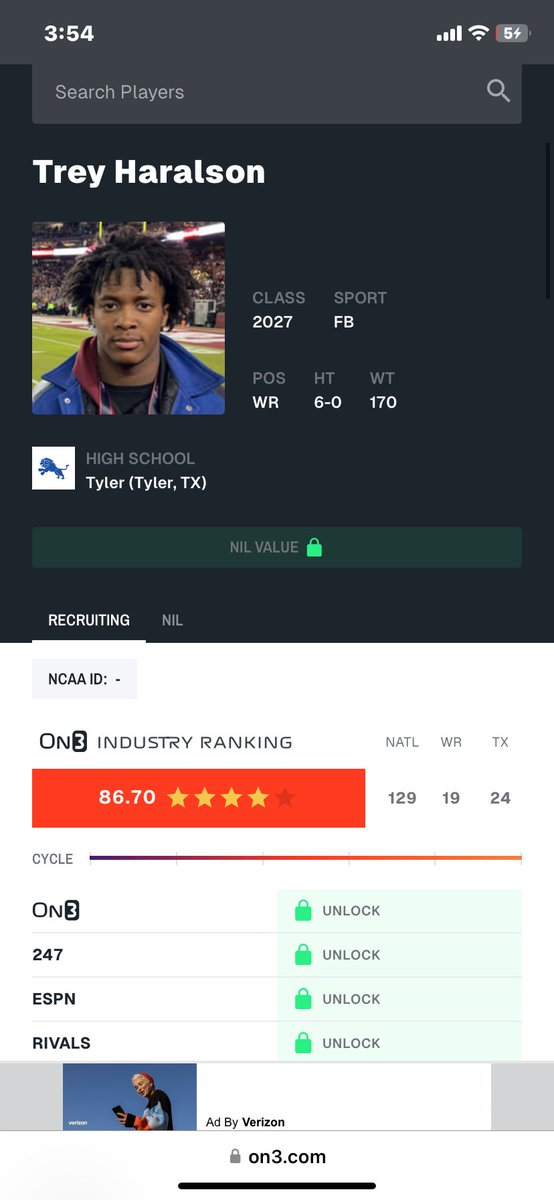 #AGTG Blessed to be ranked on @On3Recruits