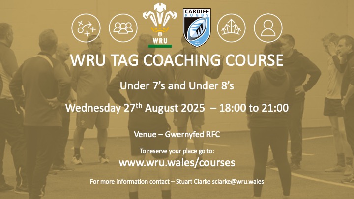 ClarkeWRUEdu's tweet photo. 📢WRU TAG Rugby (7's to 8's) 📢

Calling all new coaches, do you need to upskill for the new season and gain some new ideas and skills.

Check out the WRU evebtbrite page to book your course @TreorchyZebras  and @GwernyfedRFC https://t.co/N2WBEH9By6