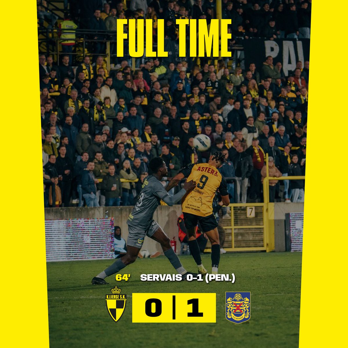 EINDE WEDSTRIJD | 0️⃣ - 1️⃣ | Lierse verliest met het kleinste verschil van Beveren, na een strafschopdoelpunt van Servais. #LIEBEV