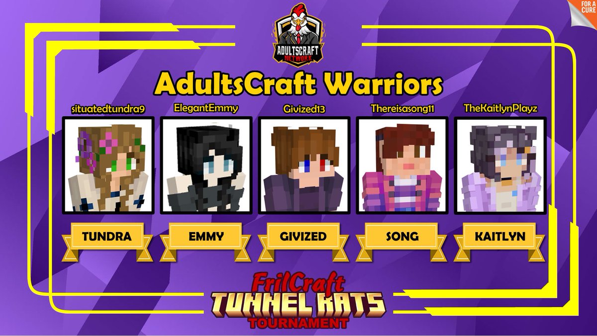 We got our team playing today!!
twitch.tv/elegantemmy
twitch.tv/thekaitlynplayz
twitch.tv/thereisasong11
twitch.tv/situatedtundra9
twitch.tv/givized13

Go cheer on these great streamers!