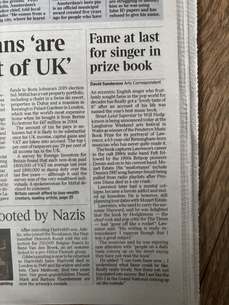 PenderynPrize's tweet image. Penderyn Music Book Prize 2025 in @thetimes
@Willjhodgkinson @nineightbooks @Mozart_Estate