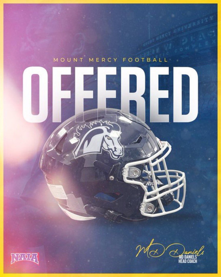 AGTG 🙏🏾blessed to receive an offer from <a href="/MountMercyFB/">Mount Mercy Football</a>