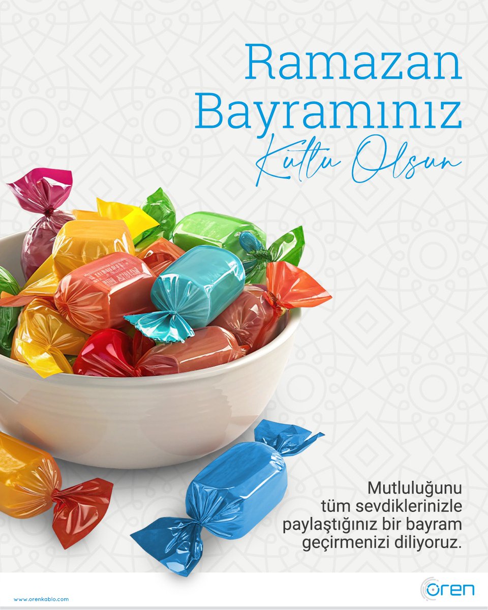 orencable's tweet photo. Mutluluğunu tüm sevdiklerinizle paylaştığınız, yüzünüzde tebessüm, yüreğinizde huzurla dolup taştığınız bir bayram geçirmenizi diliyor, Ramazan Bayramı’nızı en içten duygularımızla kutluyoruz.🍬
#RamazanBayramı #ŞekerBayramı #MutluBayramlar #HappyRamadan #EidMubarak #orenkablo https://t.co/iaPunlNZht