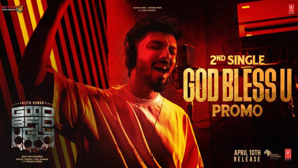 Two music powerhouses join hands for our AK 💥💥💥 

#GoodBadUgly Second Single #GodBlessU out tomorrow ❤️‍🔥

Here's the promo!
▶️ youtu.be/IT9dSOGTRHw

<a href="/anirudhofficial/">Anirudh Ravichander</a> vocals in a <a href="/gvprakash/">G.V.Prakash Kumar</a> musical 🔥
Lyrics by #Rokesh
Rap by #PaalDabba

#GoodBadUgly Grand release on 10th