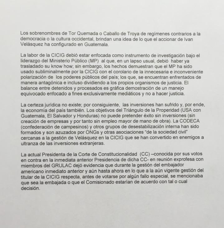 RMendezRuiz's tweet image. Extraído de un informe confidencial de un jefe de misión diplomática en Guatemala, en la época del “inefable” jefe de la CICIG Iván Velásquez y de Todd Robinson.
Más temprano que tarde, ambos responderán ante la justicia por sus abusos.