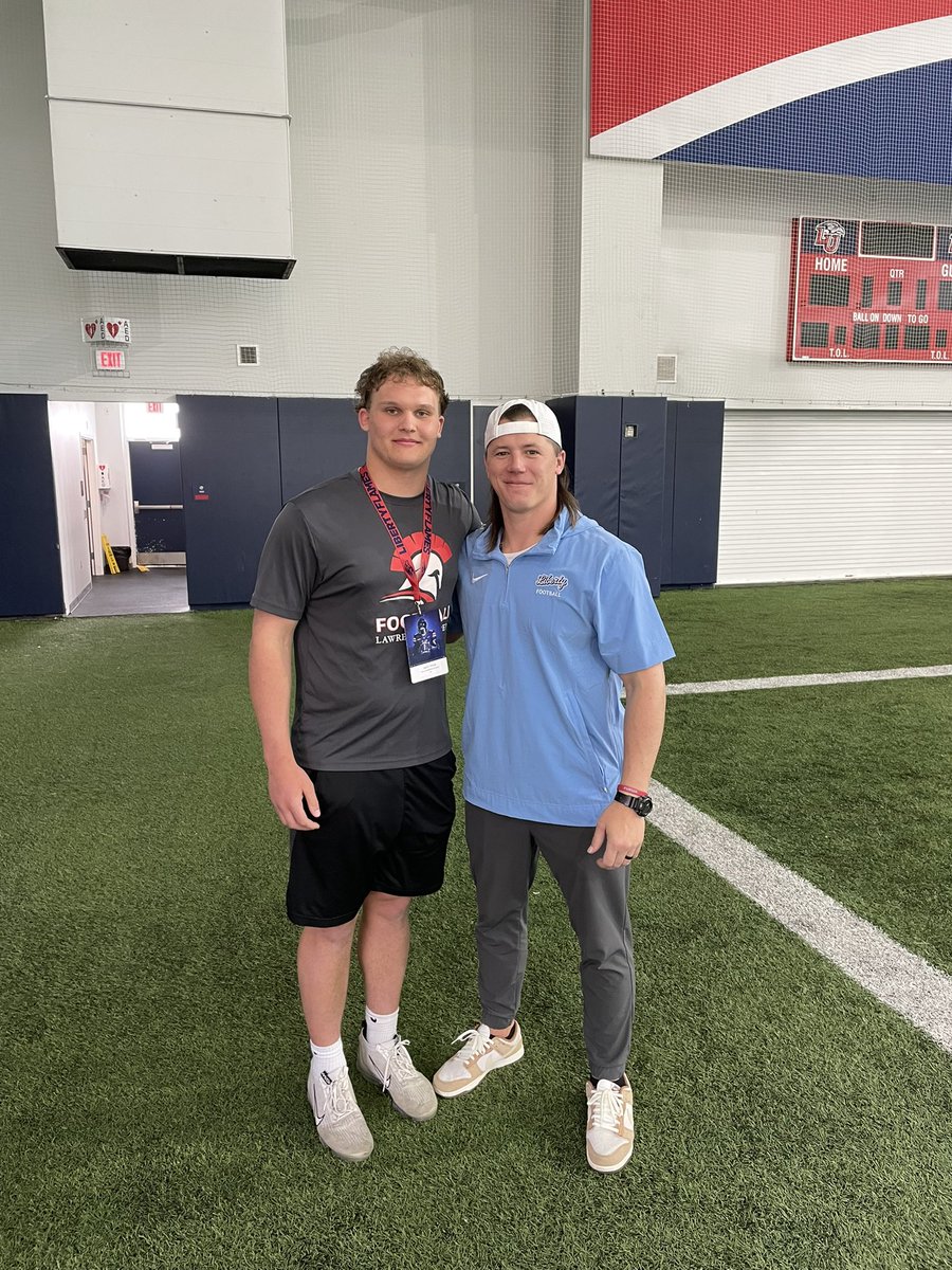 Had an amazing junior day at <a href="/LibertyFootball/">Liberty Football</a> Thank you for the hospitality! <a href="/Coach_Ladutko/">Cody Ladutko</a> <a href="/_majorhawkins/">Major Hawkins</a> <a href="/ToonMarlon/">Marlon Toon</a> <a href="/LASpartansFB/">Lawrence Academy Fball</a>