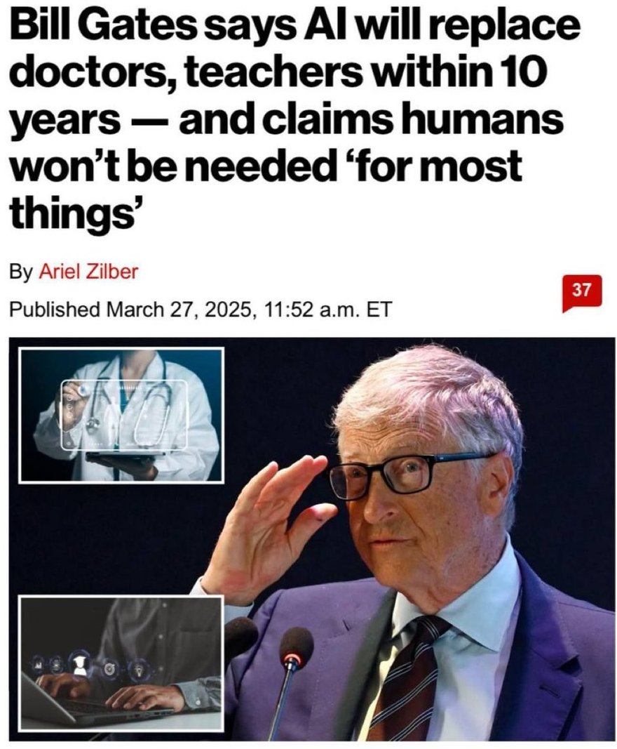 We're stuck in the first stage of this future:
"AI will replace millions of jobs"
The 2nd stage is - millions will become "useless" with no way to earn a living.
The 3rd stage is - a huge increase in the power of the state will be required to care for these "useless people".