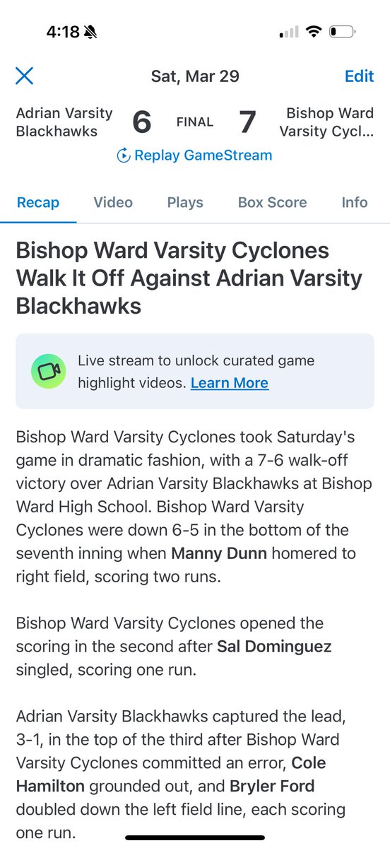 Nick Ferraro (@coachf3rraro) on Twitter photo Walk off bomb to seal the deal from ‘25 Manny Dunn <a href="/MannyDunn23/">Manny Dunn</a>
Bishop ward is back in action Thursday @ Heritage Christian academy Walk off bomb to seal the deal from ‘25 Manny Dunn <a href="/MannyDunn23/">Manny Dunn</a>
Bishop ward is back in action Thursday @ Heritage Christian academy