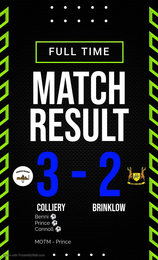CUP FINAL HERE WE COME!! 🏆

After a big win against a tough <a href="/BrinklowFc/">Brinklow FC Seniors</a> side we move into the final where we face Coventry Pheonix at copsewood 💙⚽️ 

Big thanks to brinklow for the hospitality great bunch of lads