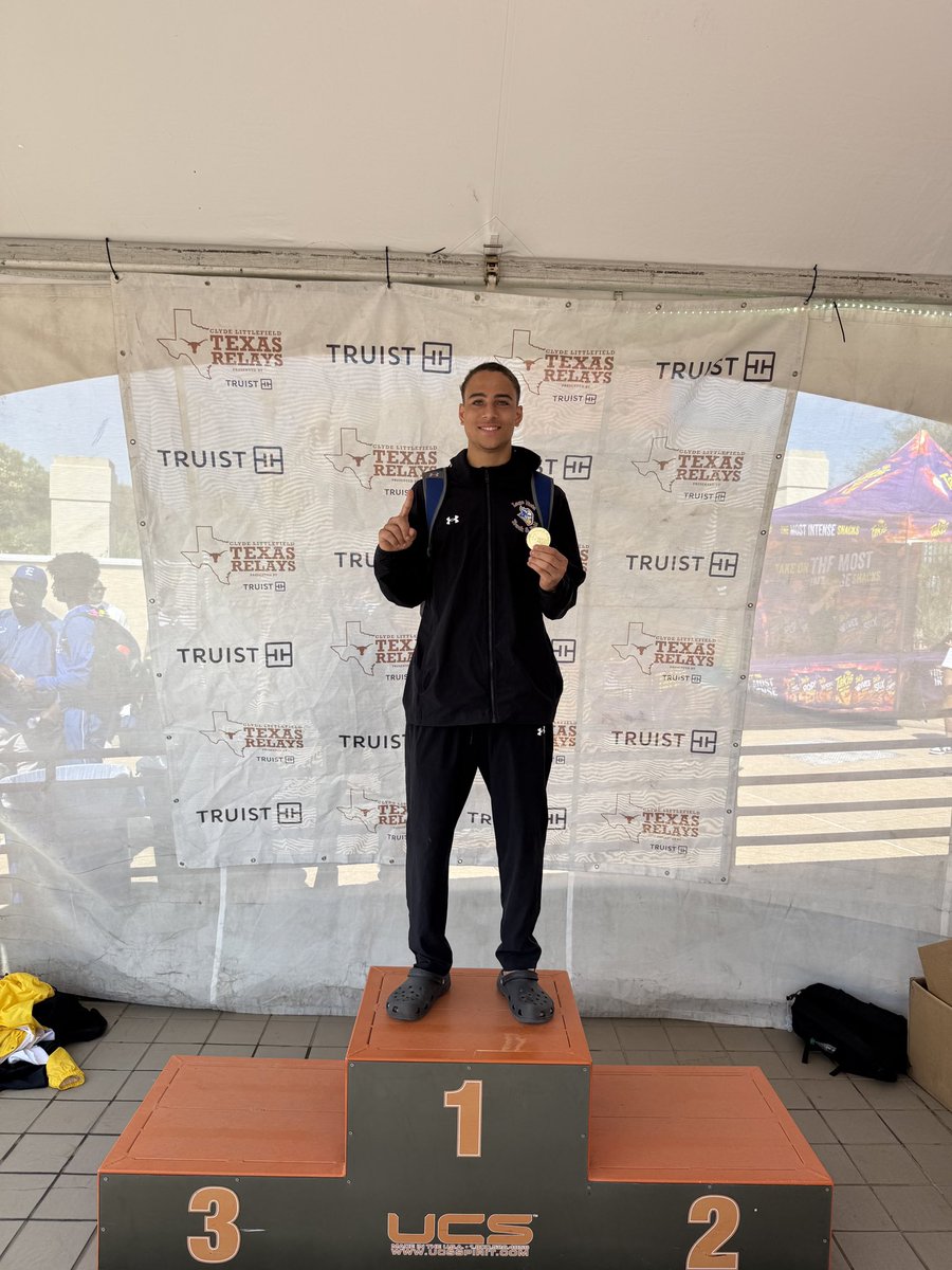 <a href="/GriffinSwayde/">Swayde Griffin</a> Winning!! Texas Relays Champion 110H, 13.46 is moooovin!  Would have been the texas relays record but the wind wasn’t legal. <a href="/LagoVistaISD/">Lago Vista ISD</a> <a href="/LagoFootball/">Lago Vista Football</a> <a href="/AthleticsLago/">Lago Vista Athletics</a> #AeTT