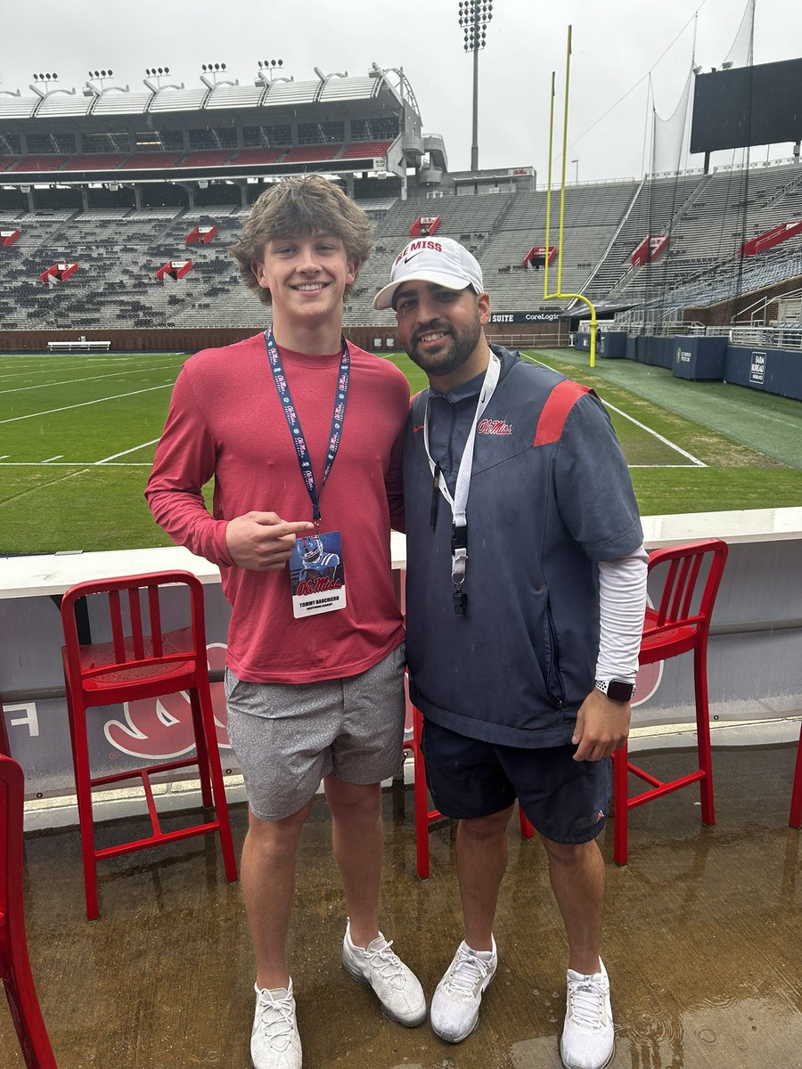 Tommy Bauchiero 5โญ๏ธ โ26 K (@tommy_bauchiero) on Twitter photo Thanks to <a href="/CoachSchex/">Kody Schexnayder</a> and <a href="/CoachSchoonie/">Jake Schoonover</a> for another great visit in Oxford. Great to see some competition at <a href="/OleMissFB/">Ole Miss Football</a> spring practice.
<a href="/JamesWilhoit25/">James Wilhoit</a> <a href="/CNendick25/">Chris Nendick</a> <a href="/FentressKicking/">Fentress Kicking</a> <a href="/DRayTravis/">Darrell Travis</a> <a href="/cpw_BA/">CPW</a> <a href="/theBAFootball/">Brentwood Academy Football</a> <a href="/strength_ba/">BA Strength & Conditioning</a> <a href="/ESBN_BA/">Eagles Sports Broadcast Network</a> Thanks to <a href="/CoachSchex/">Kody Schexnayder</a> and <a href="/CoachSchoonie/">Jake Schoonover</a> for another great visit in Oxford. Great to see some competition at <a href="/OleMissFB/">Ole Miss Football</a> spring practice.
<a href="/JamesWilhoit25/">James Wilhoit</a> <a href="/CNendick25/">Chris Nendick</a> <a href="/FentressKicking/">Fentress Kicking</a> <a href="/DRayTravis/">Darrell Travis</a> <a href="/cpw_BA/">CPW</a> <a href="/theBAFootball/">Brentwood Academy Football</a> <a href="/strength_ba/">BA Strength & Conditioning</a> <a href="/ESBN_BA/">Eagles Sports Broadcast Network</a>
