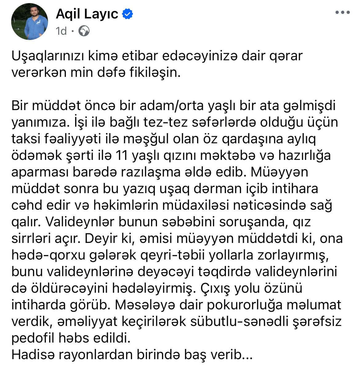 narrmiins's tweet photo. men artiq fikirlerimi tehqire yol vermeden ifade ede bilmirem. bu cemiyyetde nece qoruyasan usagini? kime emanet edesen, oz emisi bunu edenden sonra #sənsusma https://t.co/jVEm6CZVf9