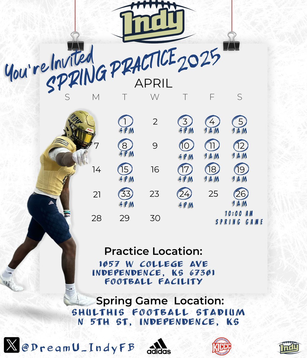 Coach Marlon Barnett 🏴☠️ (@iamcoachmb) on Twitter photo It’s almost that time! Few more days till we kick off spring ball and you’re invited to come and watch practice.
#PirateAirRaid
#SCOREfromFAR
<a href="/DreamU_IndyFB/">Indy CC Football</a> It’s almost that time! Few more days till we kick off spring ball and you’re invited to come and watch practice.
#PirateAirRaid
#SCOREfromFAR
<a href="/DreamU_IndyFB/">Indy CC Football</a>