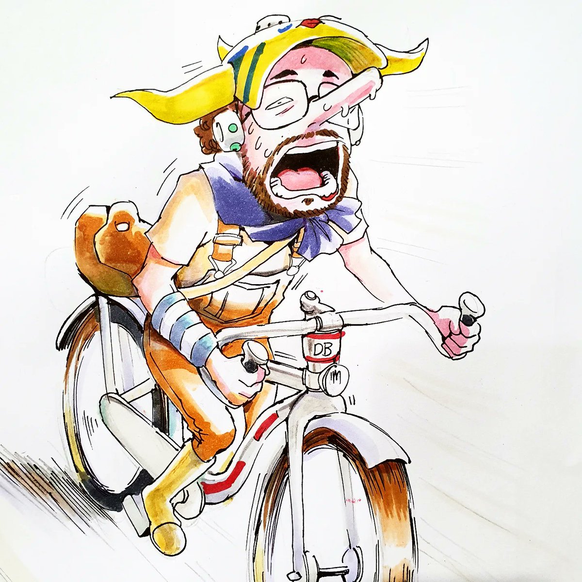 DavidFueleki's tweet image. Letzte Commission für heute auf der Manga Comic Con / Leipziger Buchmesse fertzsch!
Hier das Porträt eines Lysop-Cosplayers, dessen Hotel so weit weg vom Bahnhof is, dass er noch ein paar Kilometer mit 'nem DB-Radl radln muss - im Cosplay! Durchhalten! Morgen letzter Tag!
#mcc25