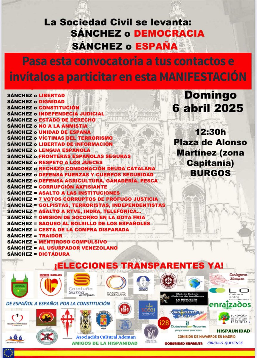 Solo hay dos opciones, recuperar el sentido común o seguir en manos de los que quieren romper España por el poder, aunque lo hagan cambiando las leyes de la unidad, concordia e igualdad