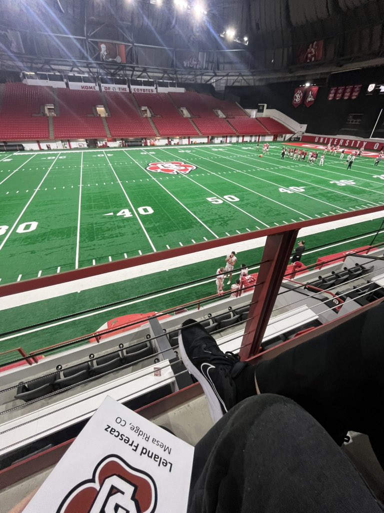 Leland Frescaz (@leland_frescaz1) on Twitter photo Thank you <a href="/SDCoyotesFB/">South Dakota Football</a> for having me and my family out for JR day. Exited to get back out here for camp.
<a href="/jcalip_02/">J_Calip02</a> <a href="/MesaRidgeFootb1/">Mesa Ridge Football</a> <a href="/CoachEmUp1st/">CoachEmUp1st</a> <a href="/CoachVitzthum/">Matt Vitzthum</a> Thank you <a href="/SDCoyotesFB/">South Dakota Football</a> for having me and my family out for JR day. Exited to get back out here for camp.
<a href="/jcalip_02/">J_Calip02</a> <a href="/MesaRidgeFootb1/">Mesa Ridge Football</a> <a href="/CoachEmUp1st/">CoachEmUp1st</a> <a href="/CoachVitzthum/">Matt Vitzthum</a>
