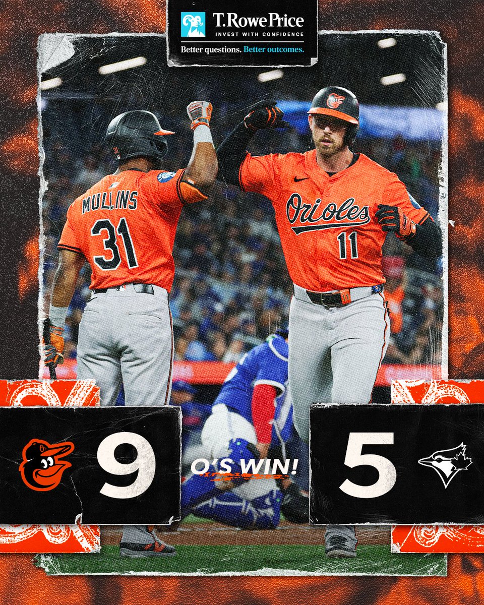 Orioles's tweet photo. Winning 9 to 5 https://t.co/Y0MZBzIGsH