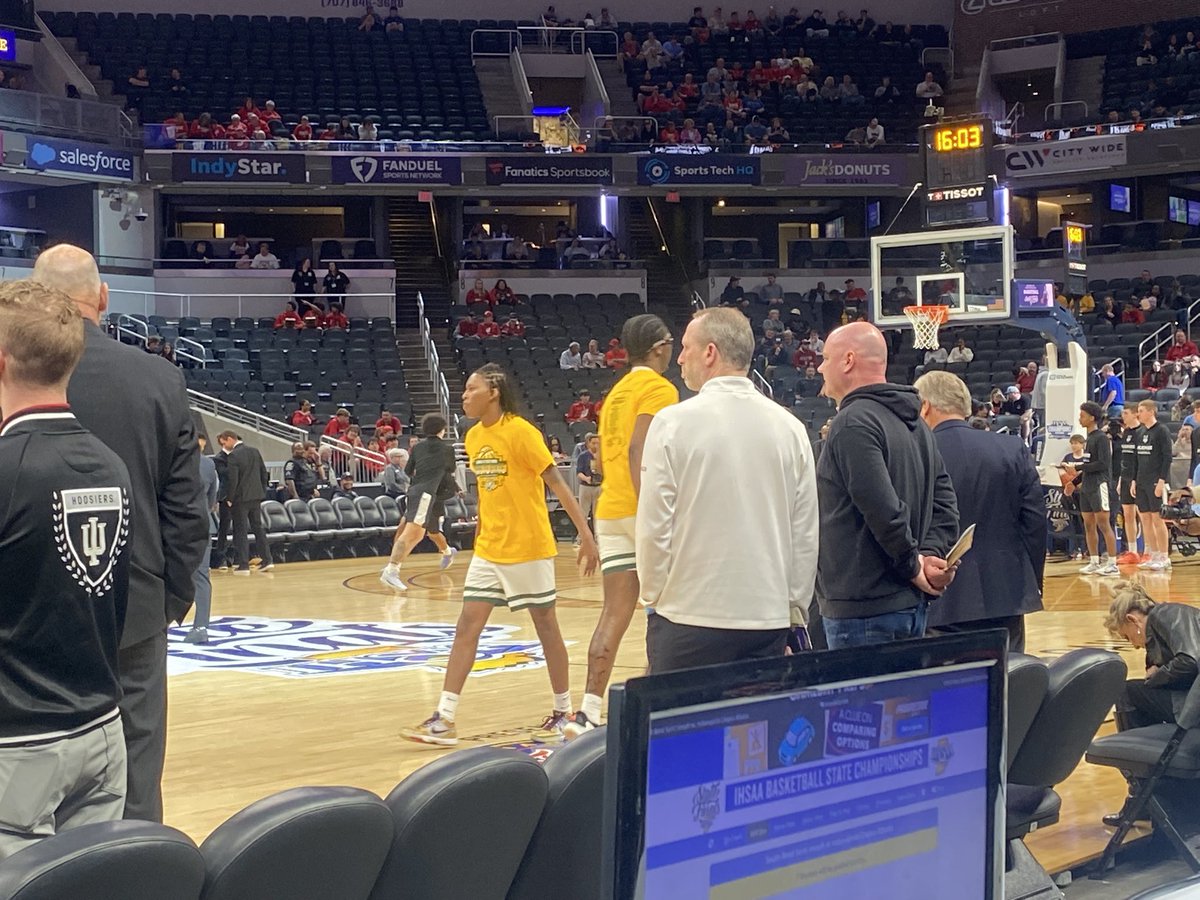 New Indiana head coach Darian DeVries in the house for the Class 3A and 4A State Championship games. #iubb
