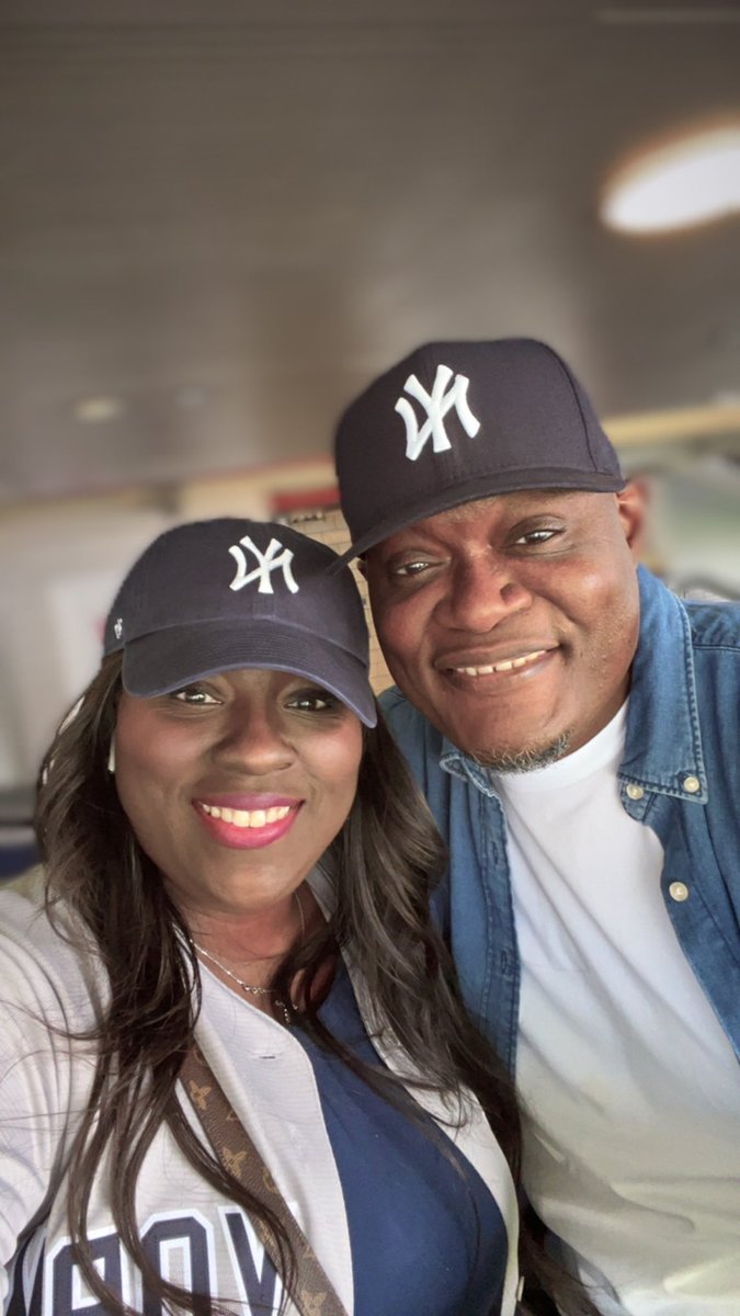 CoachCharmaine1's tweet photo. It truly is a beautiful day to catch a game with the Mr. and witness some Yankee history unfold. Enjoy the experience and go Yanks! 💙⚾️🏟️🧢 https://t.co/YKk4xNocly