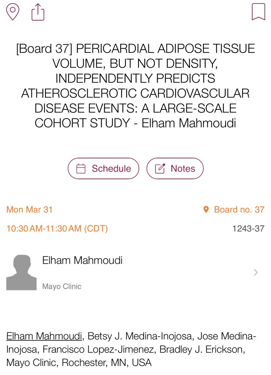 Elham Mahmoudi, MD, MPH (@elimahmd) on Twitter photo 🌟I’ll be presenting 3 of our works <a href="/MayoAILab/">MayoAILab</a> at #ACC25 over the next two days! LLMs, segmentation and ML CVD risk prediction!
Excited to share our work and connect with fellow researchers + clinicians passionate about AI🤖and cardiology❤️.
Come say hi!👋
<a href="/ACCinTouch/">American College of Cardiology</a> <a href="/Slowvak/">Brad Erickson</a> 🌟I’ll be presenting 3 of our works <a href="/MayoAILab/">MayoAILab</a> at #ACC25 over the next two days! LLMs, segmentation and ML CVD risk prediction!
Excited to share our work and connect with fellow researchers + clinicians passionate about AI🤖and cardiology❤️.
Come say hi!👋
<a href="/ACCinTouch/">American College of Cardiology</a> <a href="/Slowvak/">Brad Erickson</a>