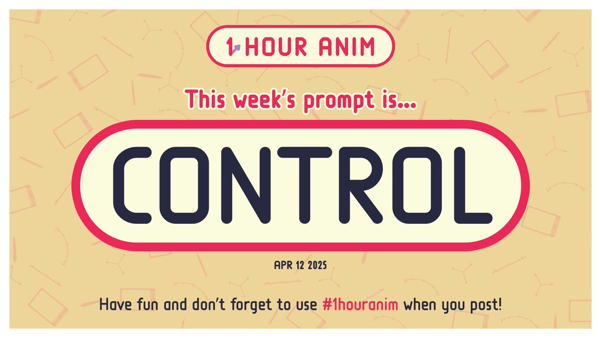 1hourAnim's tweet photo. ✨!!!NEW PROMPT O' CLOCK!!! ✨

This week's prompt is...

CONTROL

Set your alarms, get animating, and share your result with #1houranim https://t.co/YNE8hORIQw