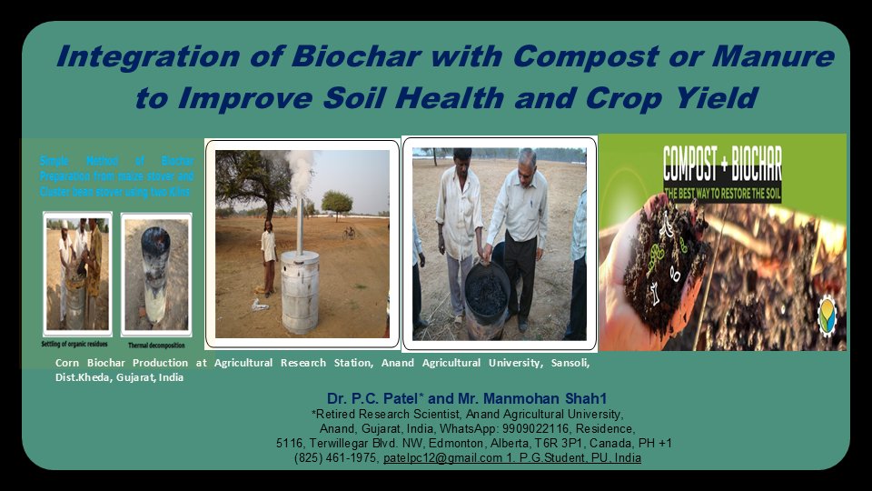 Integration of Biochar with Compost or Manure to Improve Soil Health and Crop Yield- Dr. P.C. Patel 
youtu.be/5RURgskz3Hs
 youtu.be/hqm-tcOG764
  youtu.be/GcXXrSt_-HA
 youtu.be/3Jk-8vV9axU
 youtu.be/yKn94aPkbZc