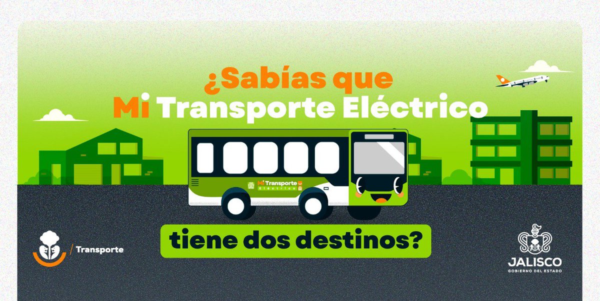 GobiernoJalisco's tweet photo. Conoce los dos destinos de la primera ruta 100% eléctrica del país que circula por las calles del AMG y súmate a la movilidad sostenible.🚌♻️ https://t.co/n5eLLa2gtz