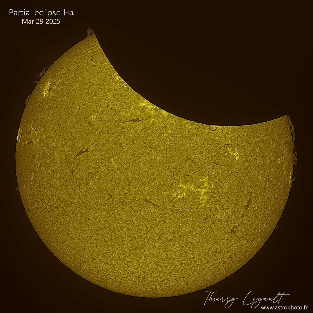 ThierryLegault's tweet image. Today's partial eclipse from Paris in Halpha and calcium K 馃槑