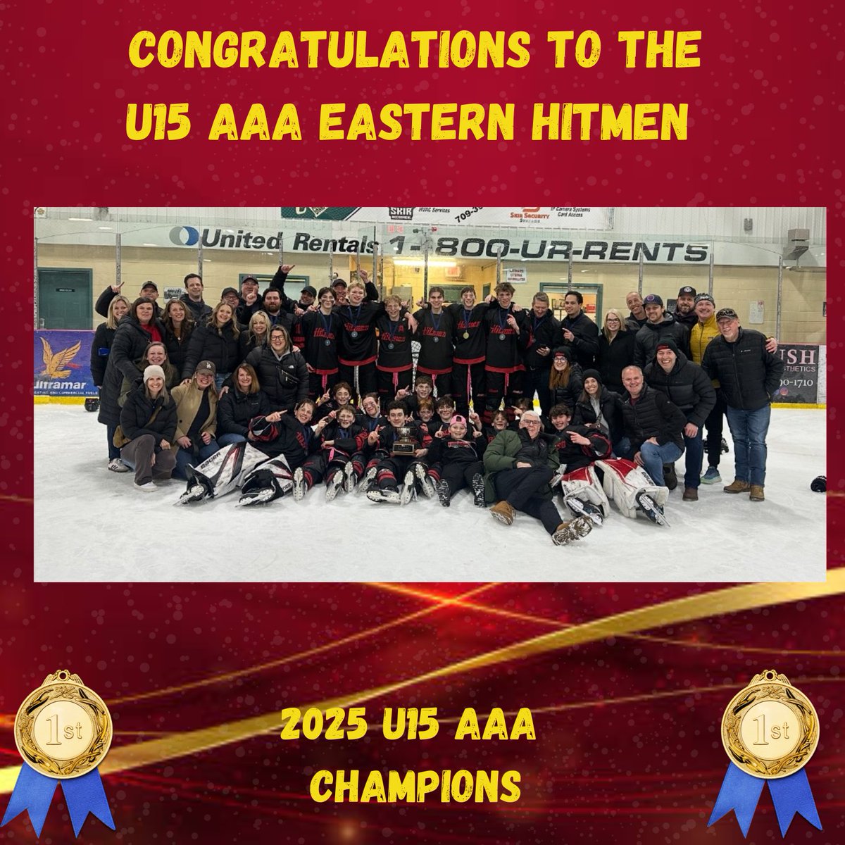 🎉📷 Huge congratulations to the Eastern Hitmen for securing 1st place in the 2025 U15 AAA Championship! Your hard work and dedication have paid off!