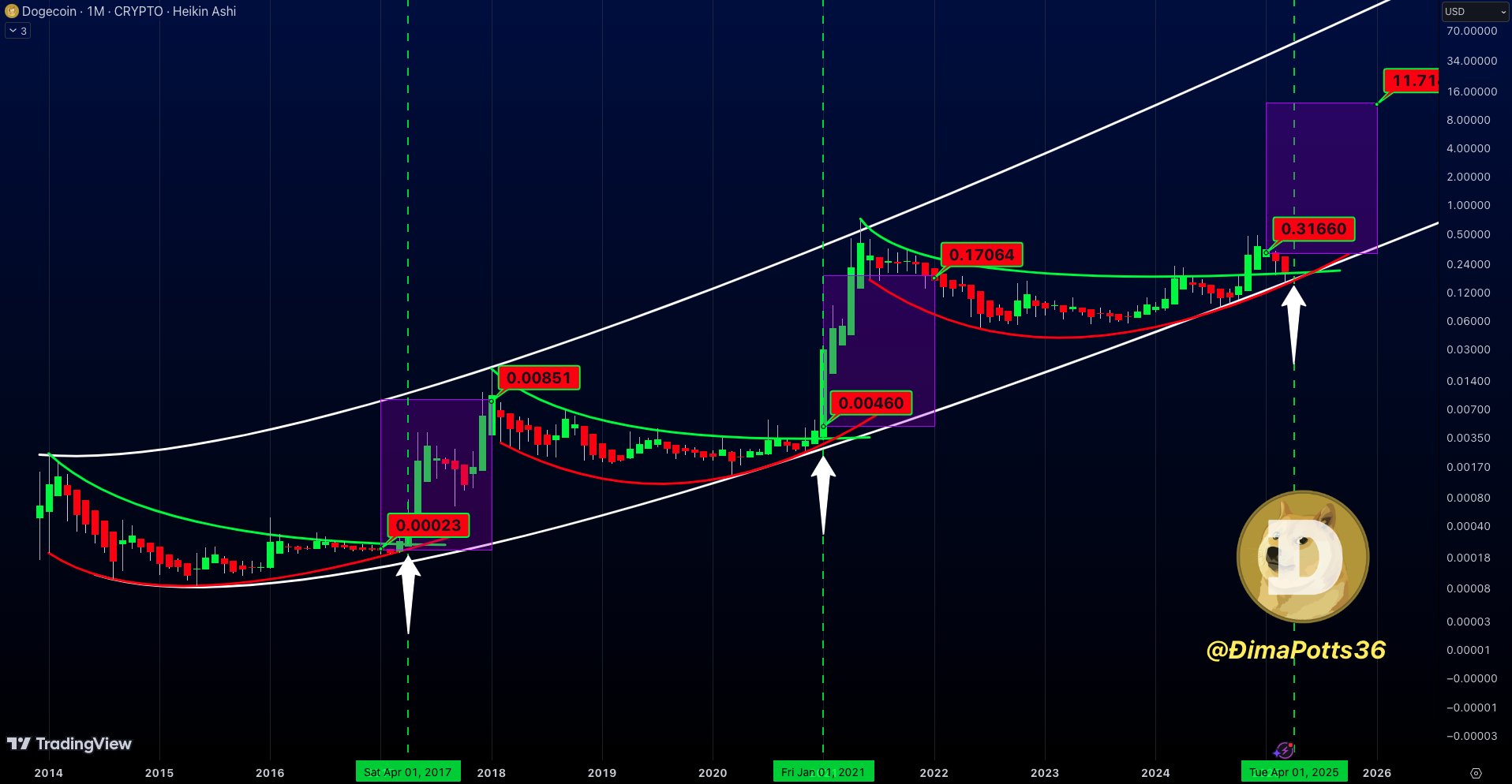 Dogecoin 1M Chart Dima Potts