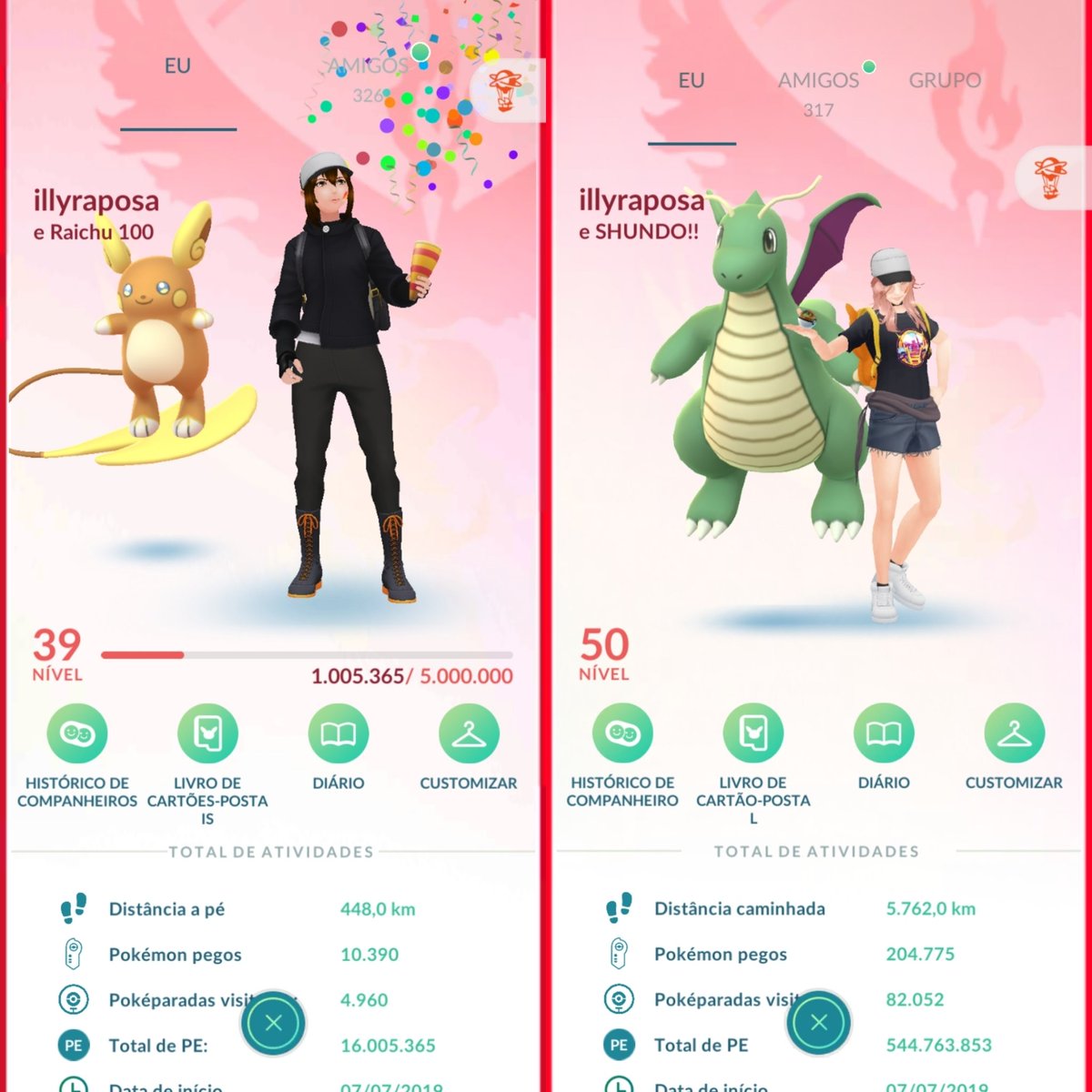 HOJE FAÇO 2 ANOS DE X 🥳

A dois anos, só tinha meu humilde lvl 39 e um sonho.

Comecei a jogar mais e compartilhar minhas conquistas aqui com vocês, que mesmo pequenas, me fizeram evoluir muito ❤️

Um grande obrigada a todos que acompanham minha jornada ❤️

BORA QUE TEM MAIS 🏃🏻‍♀️