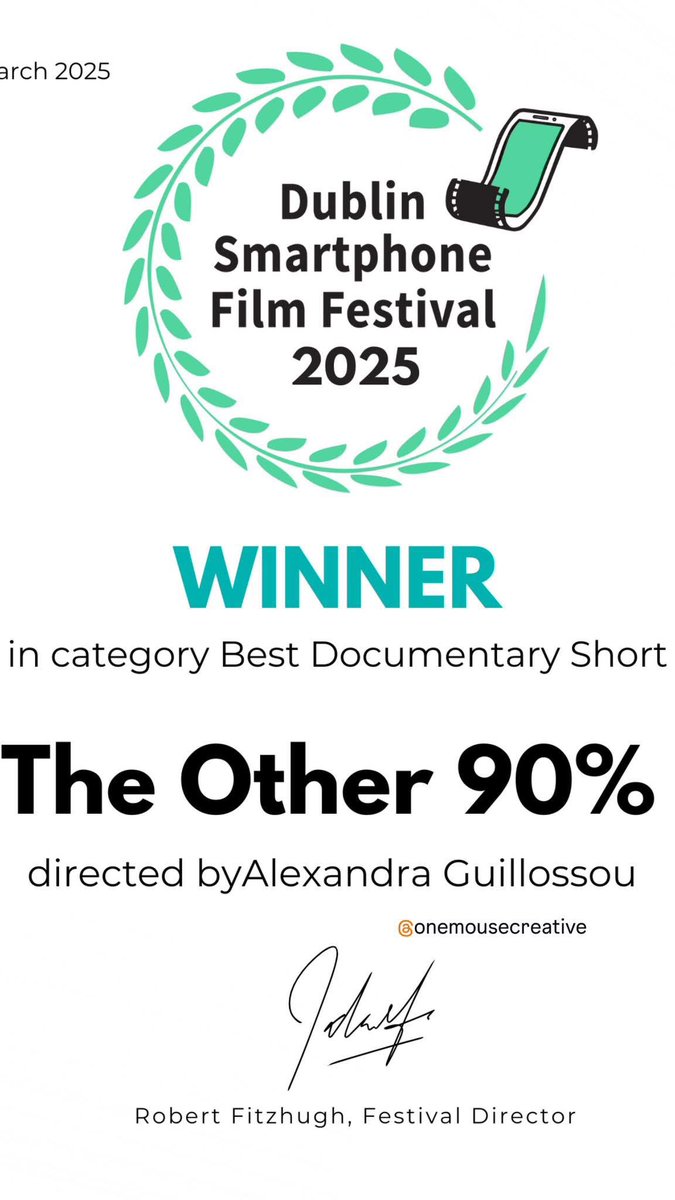 So exciting to receive Best Doc Short for my short film on #ms!