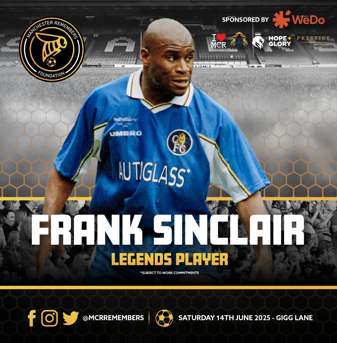 The McrRemembers Foundation™️⚽️🐝 (@mcrremembers) on Twitter photo Here we go! ✍🏻
We’re delighted to be welcoming back FA cup winner and former <a href="/ChelseaFC/">Chelsea FC</a> player of the year FRANK SINCLAIR for @mcrremembers 2025 ⚽️🐝
Thanks for your support <a href="/FrankMSinclair/">Frank Sinclair ⚽️</a> ! We can’t wait to see you again!
🎟️TICKETS HERE 🎟️
buryfc.ticketco.events/uk/en/e/manche… Here we go! ✍🏻
We’re delighted to be welcoming back FA cup winner and former <a href="/ChelseaFC/">Chelsea FC</a> player of the year FRANK SINCLAIR for @mcrremembers 2025 ⚽️🐝
Thanks for your support <a href="/FrankMSinclair/">Frank Sinclair ⚽️</a> ! We can’t wait to see you again!
🎟️TICKETS HERE 🎟️
buryfc.ticketco.events/uk/en/e/manche…