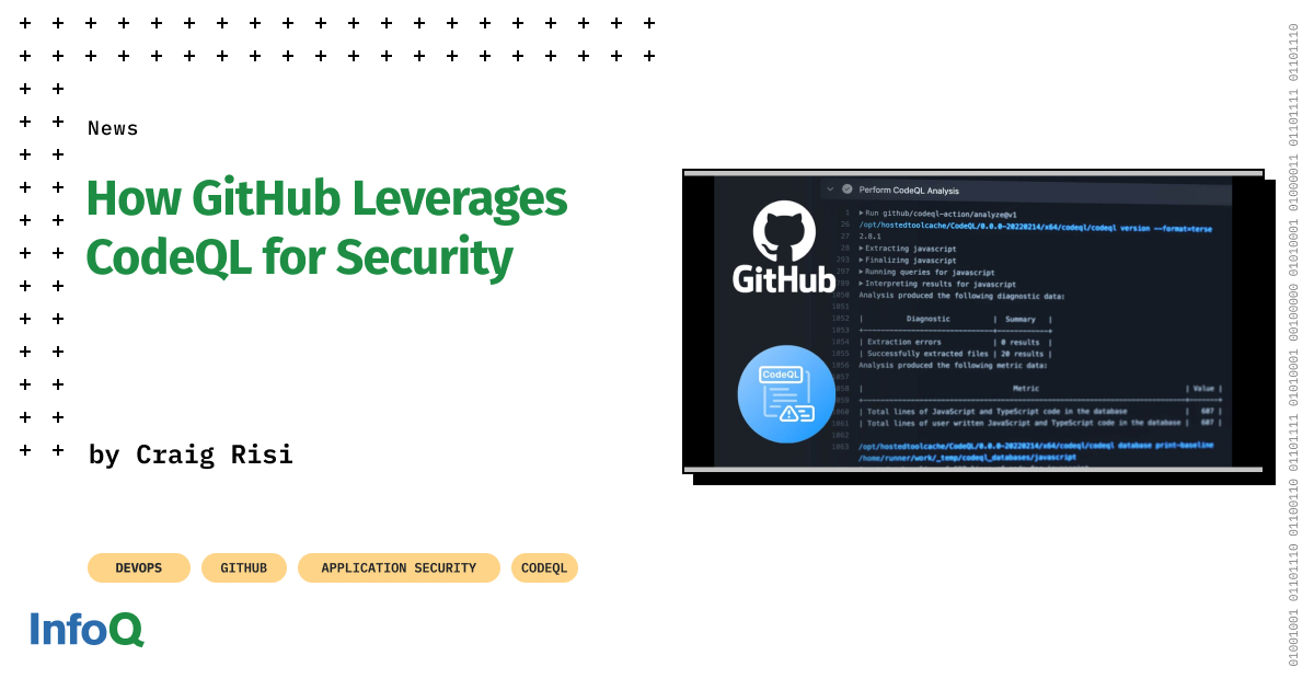 InfoQ's tweet image. GitHub’s Product Security Engineering team is securing the code behind #GitHub with tools like #CodeQL, detecting and fixing vulnerabilities at scale.
 
Now, they’re sharing their insights to help organizations strengthen their own codebases: bit.ly/4j6GMoe

#InfoQ