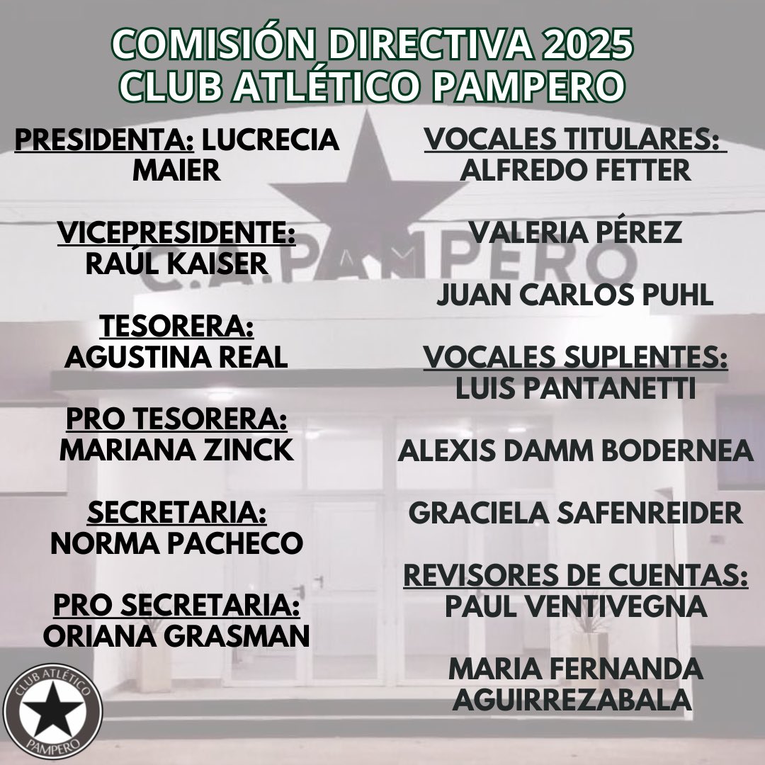 El día 25 de marzo se llevó a cabo la asamblea general ordinaria para la renovación de la comisión directiva que quedó conformada de esta forma.
