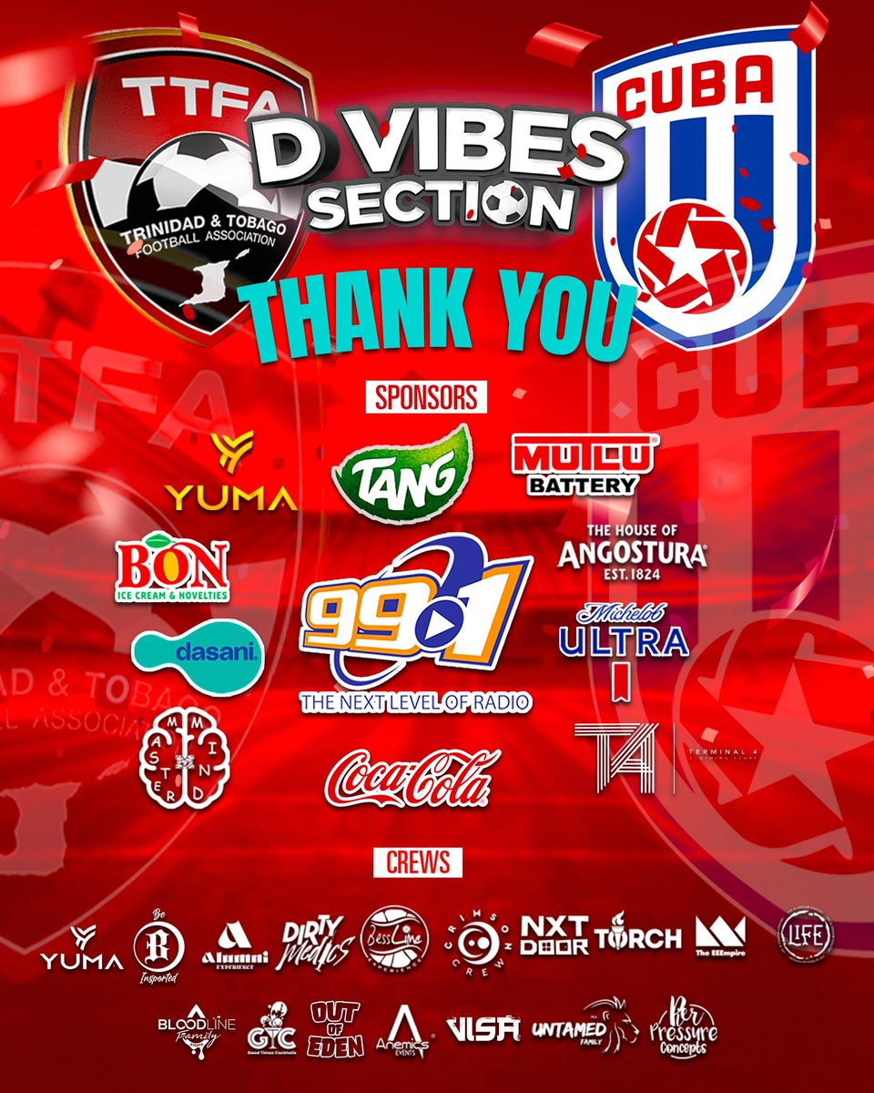 Big thanks to everyone who joined us at the Next 99.1 Vibes Section! Your support made it unforgettable. Shoutout to our patrons, sponsors, the TTFA, Fire &amp; Police Services, and everyone who helped make this event possible. 1/2