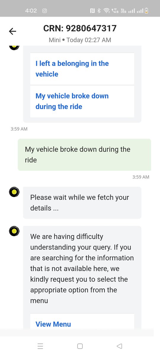 tanay1105's tweet photo. @Olacabs @ola_supports how do you expect the customer to get a reasonable answer for a genuine query when everything is over your syllabus. Is your customer care bot working properly? https://t.co/tijD1xtBAh