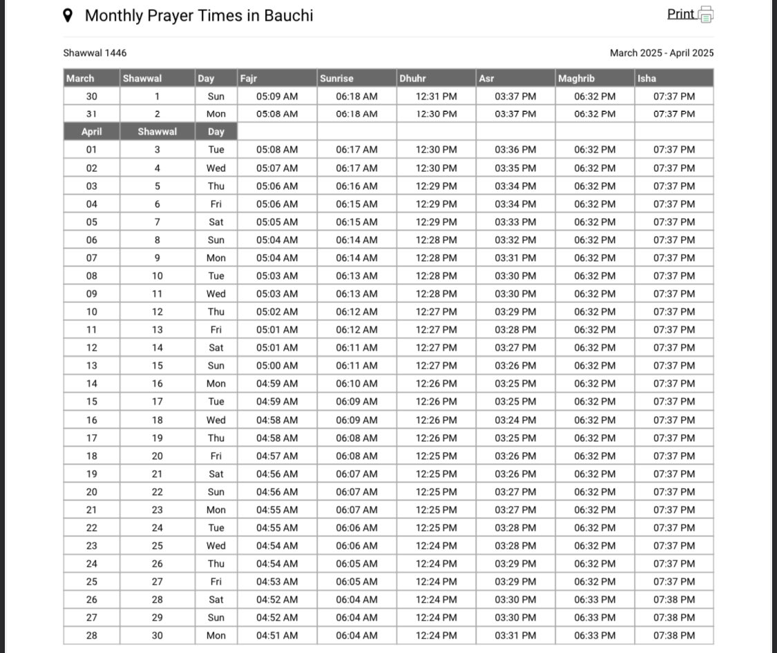 Simwal's tweet photo. BAUCHI Shawwal prayer timetable https://t.co/gX4jqBuJDn