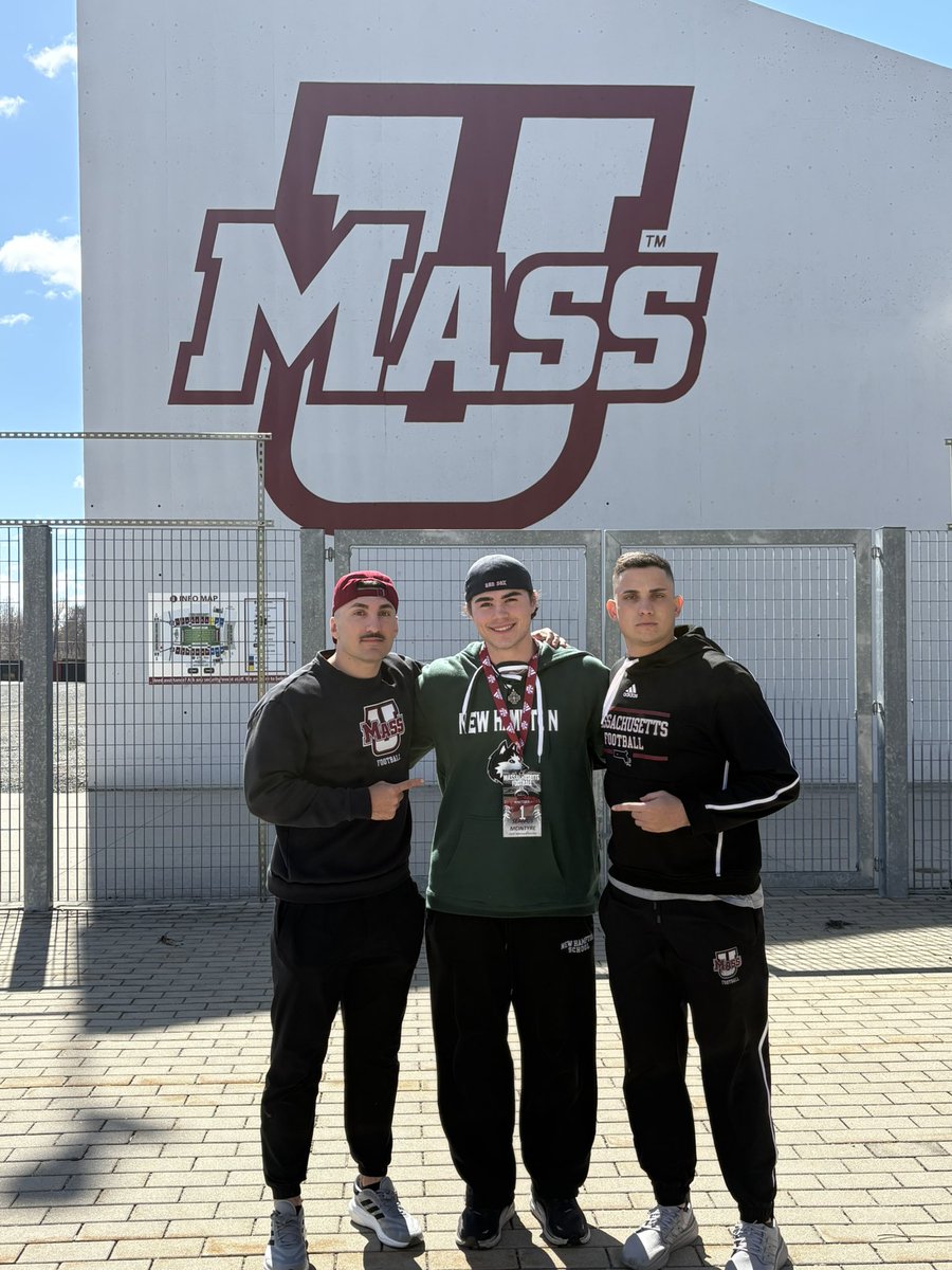 Seamus McIntyre 5⭐️ (@mcintyre_s12448) on Twitter photo Can’t say enough about how great the coaches at <a href="/UMassFootball/">UMass Football</a> are! Grateful to <a href="/coachharasymiak/">Joe Harasymiak</a>, <a href="/CoachJoeCas/">Joe Castellitto</a>, and <a href="/JoeRahal4/">Joe Rahal</a>!! I’ll definitely be back!
<a href="/NewHamptonFB/">Football | New Hampton School</a> <a href="/gridiron55/">Ed Kiley</a> <a href="/tjillson21/">Tanner Jillson</a> <a href="/HKA_Tanalski/">Adam</a> Can’t say enough about how great the coaches at <a href="/UMassFootball/">UMass Football</a> are! Grateful to <a href="/coachharasymiak/">Joe Harasymiak</a>, <a href="/CoachJoeCas/">Joe Castellitto</a>, and <a href="/JoeRahal4/">Joe Rahal</a>!! I’ll definitely be back!
<a href="/NewHamptonFB/">Football | New Hampton School</a> <a href="/gridiron55/">Ed Kiley</a> <a href="/tjillson21/">Tanner Jillson</a> <a href="/HKA_Tanalski/">Adam</a>