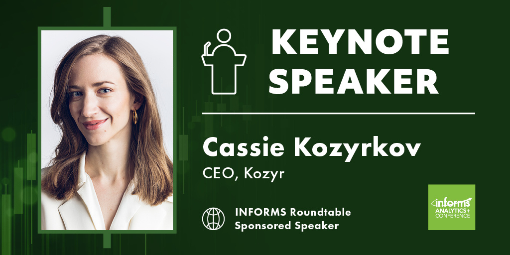 Don't miss out on hearing one of the top AI leaders in the field. Join us to connect with Cassie Kozyrkov - a keynote speaker for 2025 INFORMS Analytics+ Conference. "The Future is AI-first: Are You Ready to Lead?" 
🌐 hubs.ly/Q03f17Tc0
📆 April 6-8 📍 Indianapolis, Indiana