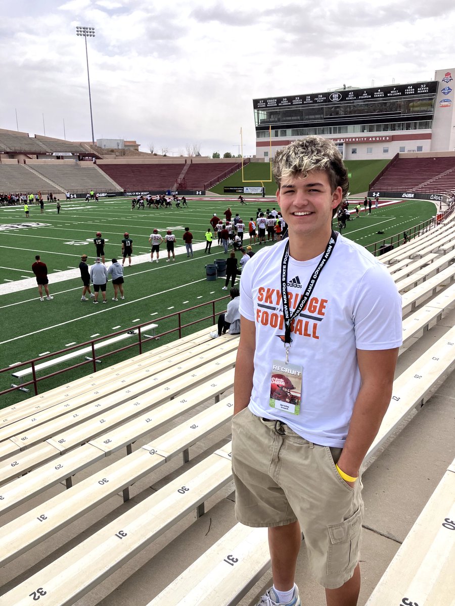 Griffin Kunz (@griffinkunz58) on Twitter photo Thanks <a href="/Coach_Ena/">Eti Ena</a> for the invite and <a href="/NMStateFootball/">New Mexico State Football</a> for an amazing Jr day. Appreciate all the coaches spending time meeting with me. #RideForTheBrand #AggieUp
<a href="/Coach_TSanchez/">Coach Tony Sanchez</a> <a href="/jbmorriscoach/">Joe Morris</a> <a href="/CoachHen_1/">Jared Hensley</a> <a href="/CoachHFernandez/">Henry Fernandez</a> <a href="/coachjhemm/">Justin Hemm</a> <a href="/skyridgefb/">SKYRIDGE FOOTBALL</a> <a href="/Andy_Pham1/">Andy</a> <a href="/SlingintheP/">Slingin’ the Pill Media™️</a> Thanks <a href="/Coach_Ena/">Eti Ena</a> for the invite and <a href="/NMStateFootball/">New Mexico State Football</a> for an amazing Jr day. Appreciate all the coaches spending time meeting with me. #RideForTheBrand #AggieUp
<a href="/Coach_TSanchez/">Coach Tony Sanchez</a> <a href="/jbmorriscoach/">Joe Morris</a> <a href="/CoachHen_1/">Jared Hensley</a> <a href="/CoachHFernandez/">Henry Fernandez</a> <a href="/coachjhemm/">Justin Hemm</a> <a href="/skyridgefb/">SKYRIDGE FOOTBALL</a> <a href="/Andy_Pham1/">Andy</a> <a href="/SlingintheP/">Slingin’ the Pill Media™️</a>