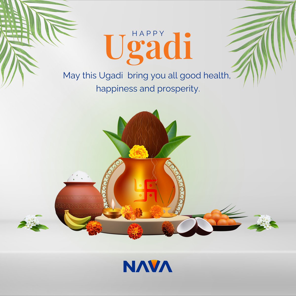 NavaLimited's tweet photo. As we welcome the auspicious festival of Ugadi, let us embrace new beginnings! May the new year bring you fresh opportunities and renewed energy.
 
Wishing you and your families a prosperous Ugadi! https://t.co/ZpklR4xmYD