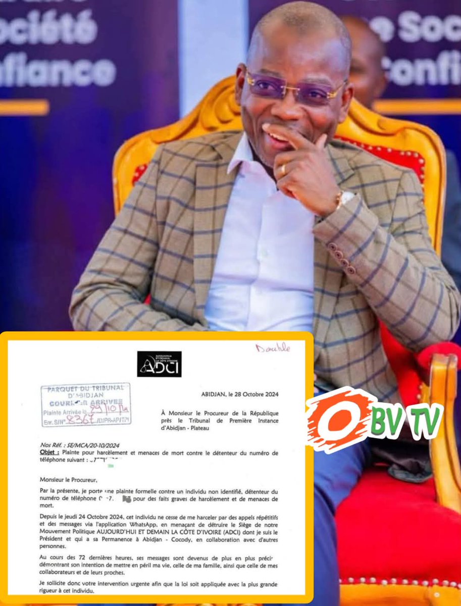 🇨🇮🔴L'HONORABLE ASSALÉ TIEMOKO MENACÉ DE MORT PAR LE POUVOIR 

"Par empoisonnement ? Par Emprisonnement ? Par accident provoqué ? Par assassinat maquillé en braquage ou cambriolage? Par enlèvement ?

Faites votre choix à partir du mois d'avril, mais en attendant, laissez-nous