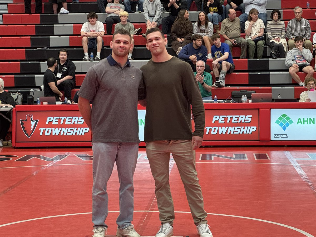 The crowd shows their appreciation for the Stout brothers! Luke and Mac made history this year as the first set of brothers to wrestle each other at the D1 NCAA Championships in Philadelphia (known as the City of Brotherly Love).

Luke was selected for the PA All-Stars in 2020