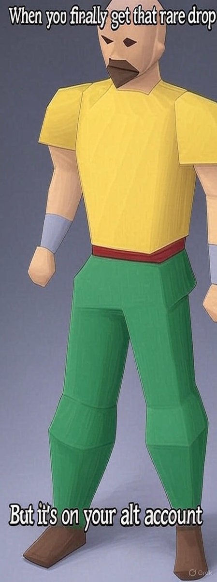 SwapPvMHub's tweet photo. Grok can now create runescape memes 😂 https://t.co/CpipUeYTVi
