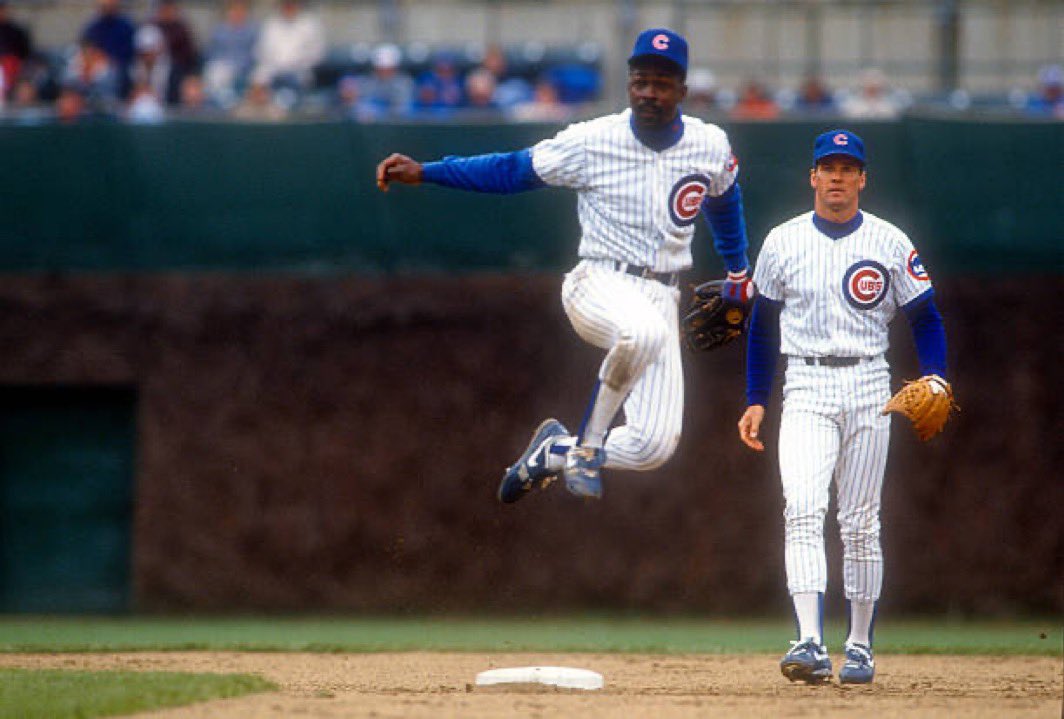 Shawon Dunston. Ryne Sandberg. Wrigley Field Baseball and high-level Double Play combos for the win